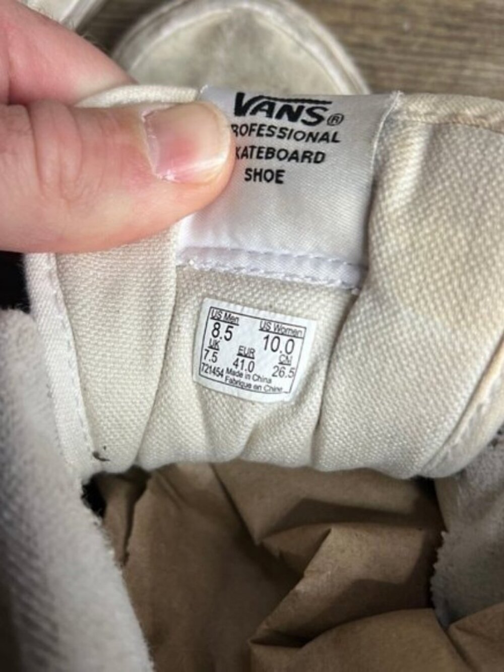 Vans Half Cab Skate Shoes US Men's Size 8.5 Off White Fat Skate Tongue Shoes - Picture 1 of 1